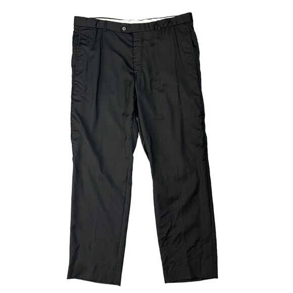 Joseph Abboud Dress Pants Mens 37x30 Charcoal Black Super 120s Business *READ - Picture 1 of 13